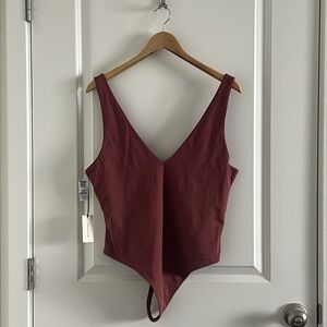 Babaton Burgundy Sleeveless Bodysuit